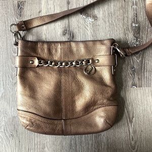 COACH Metallic Leather Crossbody Bag Purse